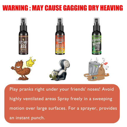 April Fools' Prank Stink Spray Set, Poop-Smell Prank Toy, Intense Odor Entertainment, Long-Lasting Stinky Joke Prop, Extremely Smelly Gag Gift   Jue-Fish