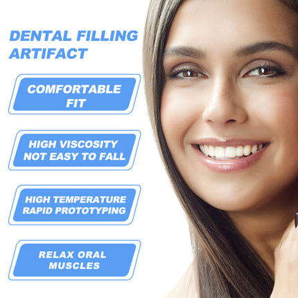 Solid Tooth Gum, Tooth Modification, Temporary Cavity Filling, Tooth Filling Gum, Denture Gap Filling, Tooth Gum Filling, High Viscosity, Not Easy to Fall Off, High-Temperature Rapid Molding, Safe Ingredients  South Moon