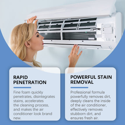 Air Conditioner Cleaner, Home Wall-Mounted AC, Powerful Cleaning, No-Disassembly & No-Washing, Odor & Scale Removal, Foam Air Conditioner Cleaning  Jue-Fish
