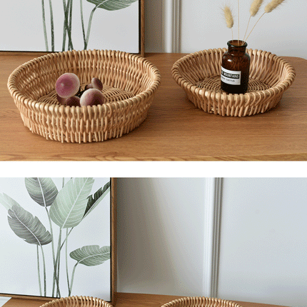 Willow Steamed Bun Basket,  Plant Materials,Rattan Weaved Basket, Storage Organizer Basket, Home Decorative Weaving, Multipurpose Fruit/Snack/Bakery Basket for Various Items