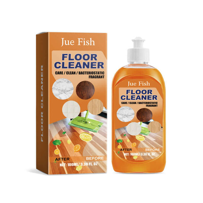 Floor Cleaner, Wood Floor Cleaning, Polish and Brighten, Strong Stain and Scale Removal, Tile Cleaner, Easily Remove Stubborn Stains, Easy to Use  Jue-Fish