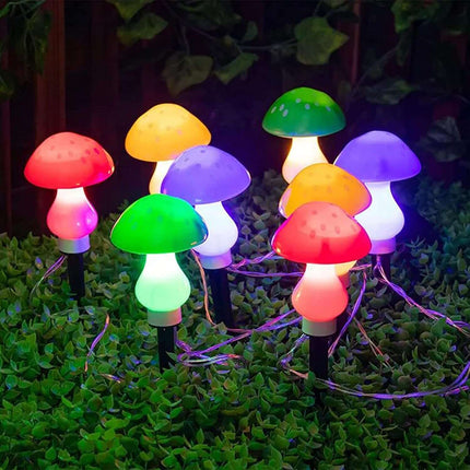 Solar LED mushroom garden lamp, Outdoor Waterproof, Garden Yard Decoration, Ground Stake Lights, Bright Lighting