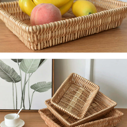 Rattan Storage Basket, Plant materials,Steamed Bun Basket, Fruit Tray, Storage Basket, Decorative Basket, Multipurpose for Clutter/Snacks/Bakery/Home Use