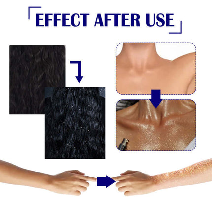 Highlight Shimmer Spray, Film - Forming, Highlight Powder Spray, Skin Tone Brightening, Natural Fit, Suitable for Collarbone, Hair, Clothes, Halloween, Party Nightclub   Jaysuing
