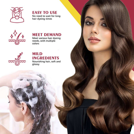 Silver Gray Hair Dye Shampoo, Mild and Non Irritating, Moisturize Scalp, Easy Color Change, Plant Extracted, Hair Beauty and Care, Easy to Use  EELHOE