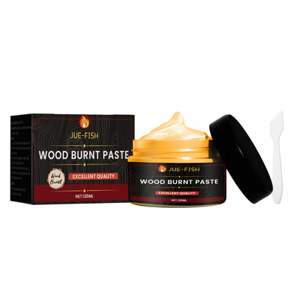 Wood Burning Paste, Wood & Fabric Fire Accelerant, DIY Pyrography, Quick Burning, Easy to Use, Pattern Shaping,  Effect Lasting,for Wooden Coasters, Signs, Decorations, Camping & Outdoor Use   Jue-Fish