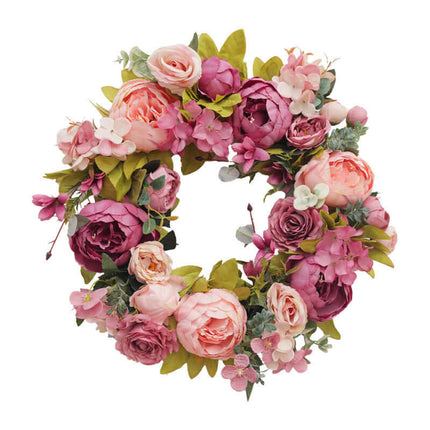 Artificial Peony Flower Wreaths,Silk-like Texture and Plastic, For Decorations,Walls, Hangings, Mother's Day