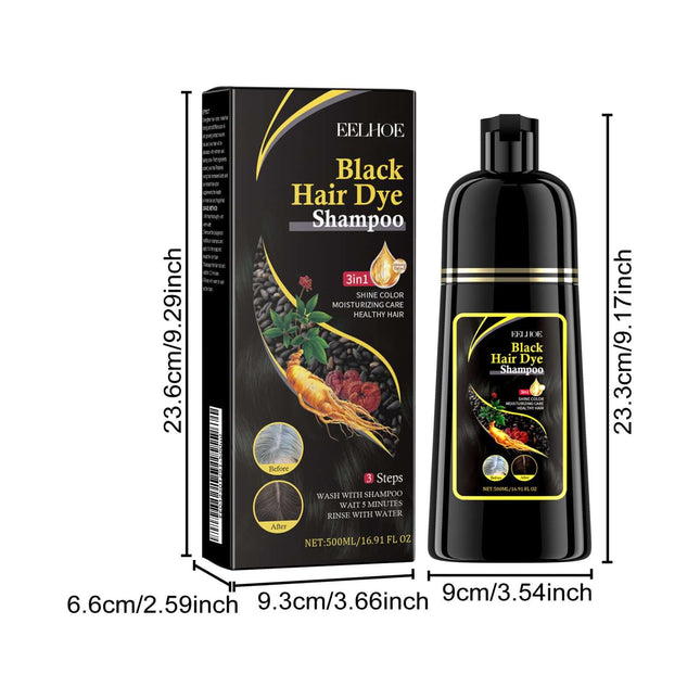 Black Hair Shampoo, Plant Extract, Polygonum Multiflorum Essence, Blacken and Nourish Hair, Clean and Repair, Smooth Shampoo, Rich Foam, Deep Moisturizing,Silky Smooth Finish,Suitable for All Hair Types