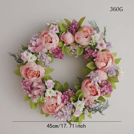 Artificial Peony Flower Wreaths,Silk-like Texture and Plastic, For Decorations,Walls, Hangings, Mother's Day