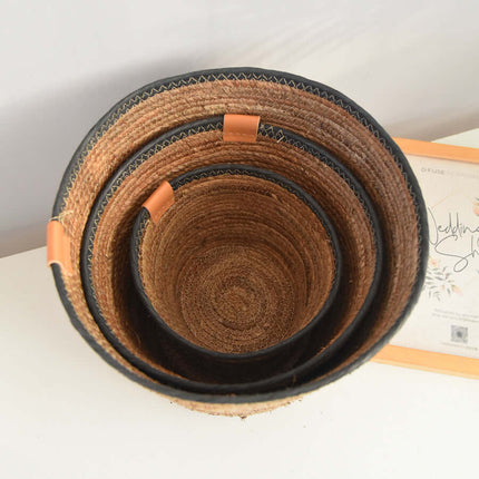 Rattan Woven Flower Pot, Floor Plant Greenery, Straw Woven Large Flower Basket,Home Decor, Potted Flower Basket
