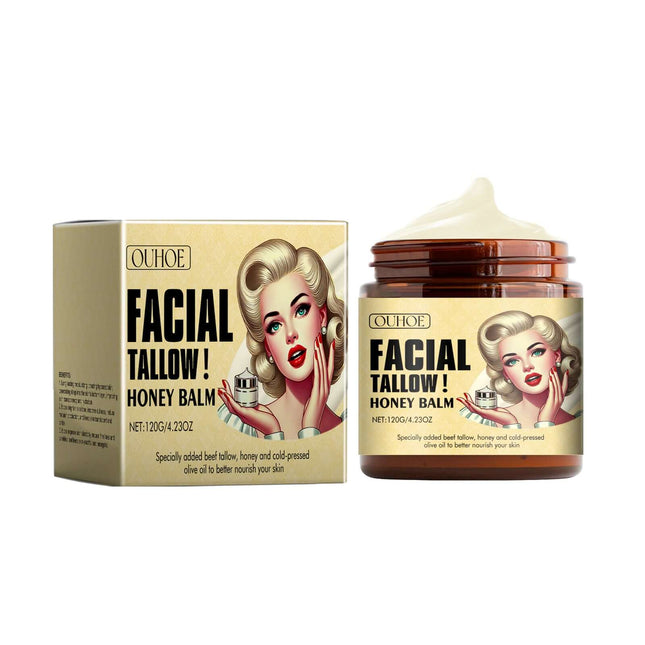 Tallow Honey Body Balm, Moisturizing & Nourishing, Maintain Skin Elasticity,Deep Penetrating Moisture,Long-Lasting Hydration,Multi-Purpose Use,Rich, Non-Greasy Formula,Restores Skin Elasticity