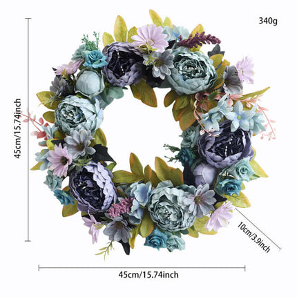 Artificial Peony Flower Wreaths,Silk-like Texture and Plastic, For Decorations,Walls, Hangings, Mother's Day