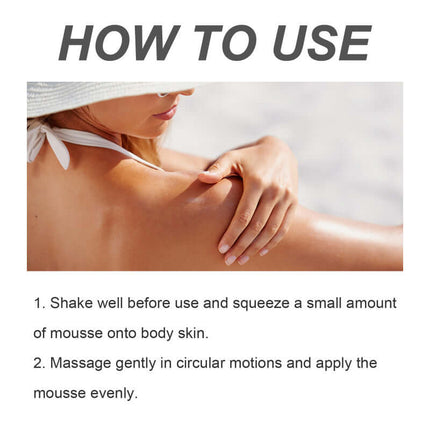 Self-Tanning Mousse, Sunbathing,Plant Extract, Gentle Formula,  Hydrating, Skin-Friendly Wheat Tone, Summer-Ready, Outdoor & Beach Use, Sun Tanning Aid  OceAura