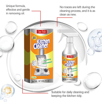 Kitchen Foam Cleaner, Household Kitchen Range Hood Cleaner, Heavy Oil Stain Foam Cleaner, Grease Remover, Remove Stubborn Dirt, Maintain Shine, Reduce Grease and Oil Stains, Easy Cleaning Jue-Fish