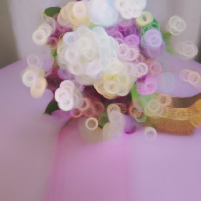 Vintage Purple Bride Bouquet | High Realism Artificial Flowers - Home Decor & Wedding Handheld Bouquet